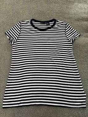 Striped Short Sleeve Tee - Black & White